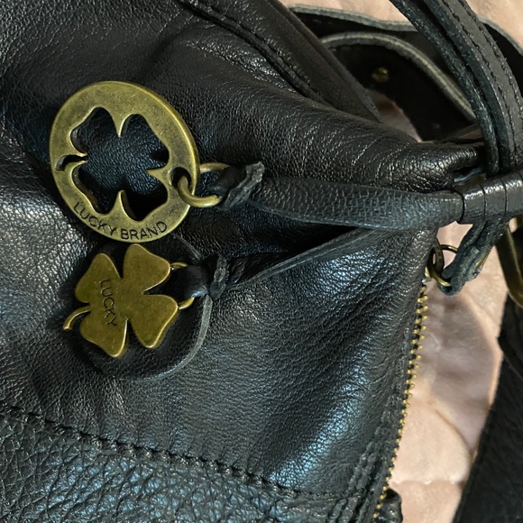 Lucky brand black leather shoulder/crossbody bag - Picture 7 of 15